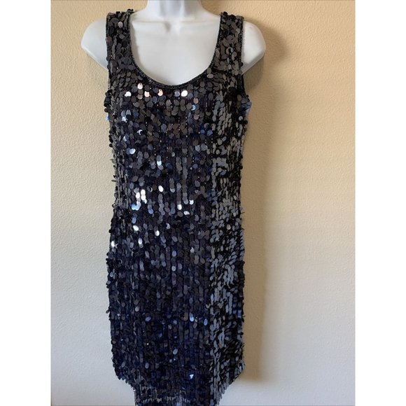 Pissarro  Nights Beaded Sequin Size 6 Party Cocktail Iridescent bachelorette - Picture 1 of 9